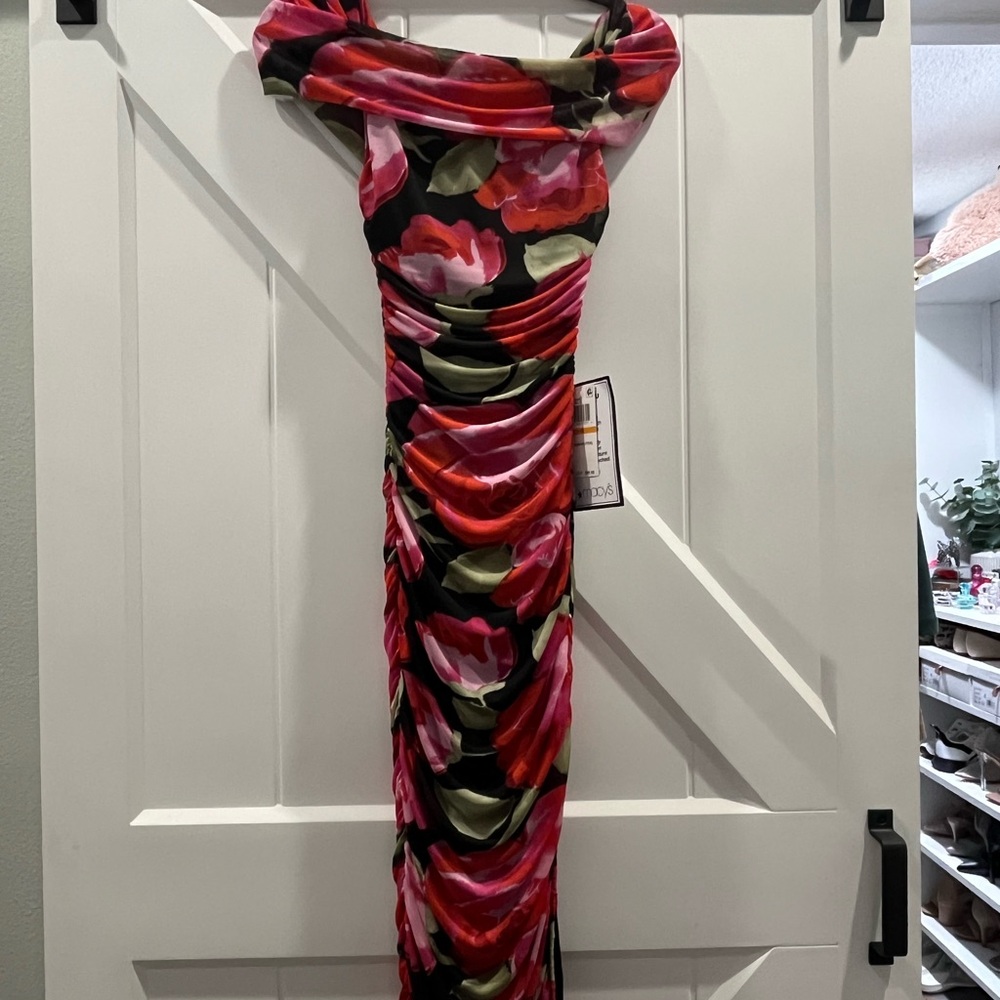 Elegant Floral Off-Shoulder Dress